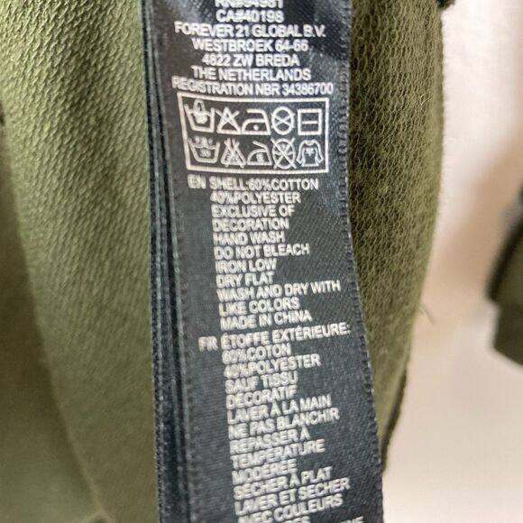 XXI by Forever 21 Button up Jacket with Belt Size L Green Knit Fitted Pockets - Picture 7 of 7